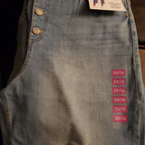 Skinnygirl  High Rise Button Front Cropped Jeans Wide Leg