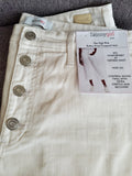 Skinnygirl High Rise Button Front Cropped Jeans Wide Leg 28/6