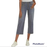 Skinnygirl High Rise Button Front Cropped Jeans Wide Leg   31/12