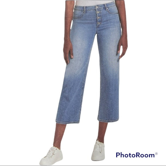 Skinnygirl High Rise Button Front Cropped Jeans  31/12