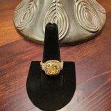 Lia Sophia Canary Yellow Stone Cocktail Ring Size 8.5