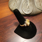 Lia Sophia Canary Yellow Stone Cocktail Ring Size 8.5